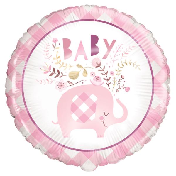 Babyshower Folieballong Elefant Rosa