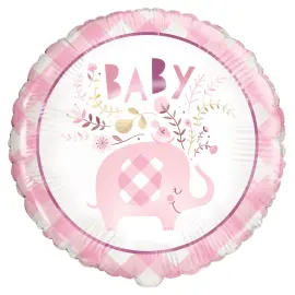 Babyshower Folieballong Elefant Rosa