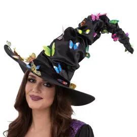 Svart Heksehatt med Sommerfugler