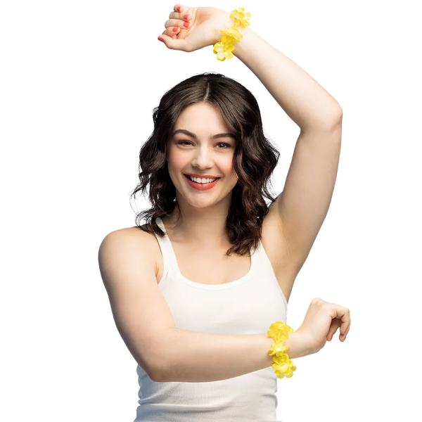 Hawaii Blomsterarmbånd med Perler 2-pakning