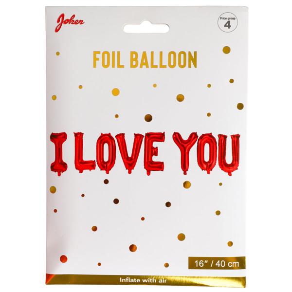 I Love You Ballonggirlander Rød