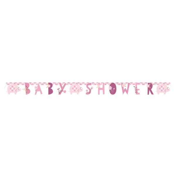 Babyshower Girlander Elefant Rosa