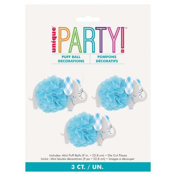 Babyshower Hengende Dekorasjoner Elefant Blå