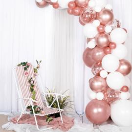 Ballongbue Sett Hvit & Rosegull