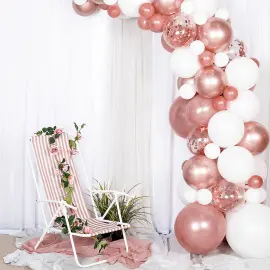 Ballongbue Sett Hvit & Rosegull