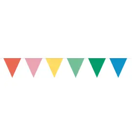 Vimpelgirlander Retro Fargeblanding Stor