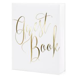 Gjestebok Guest Book Hvit og Gull