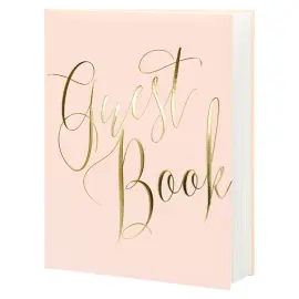 Gjestebok Guest Book Lyserosa og Gull