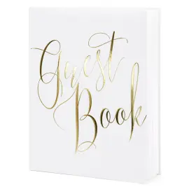 Gjestebok Guest Book Hvit og Gull
