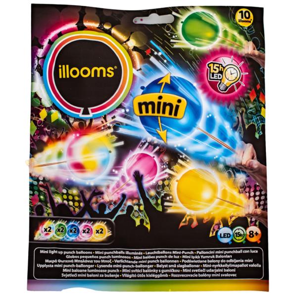 LED Mini Punch-Ballonger Flerfarget