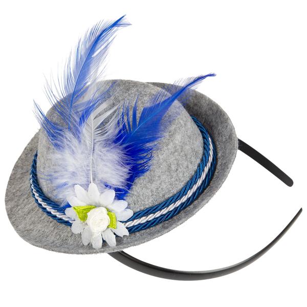 Oktoberfest Hårbøyle med Tyrolerhatt Grå