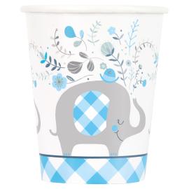Babyshower Pappkopper Elefant Blå