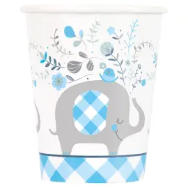 Babyshower Pappkopper Elefant Blå