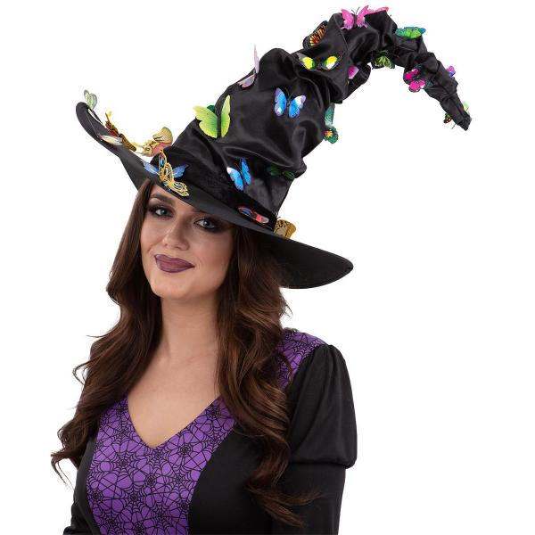 Svart Heksehatt med Sommerfugler