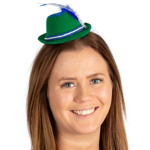 Oktoberfest Hårbøyle med Tyrolerhatt Mørkegrønn