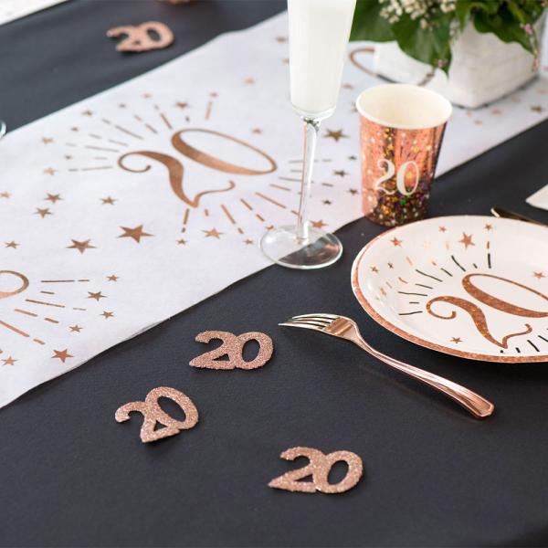 Glitterkonfetti 20 År Rosegull