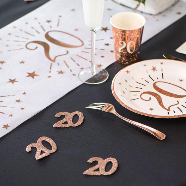 Glitterkonfetti 20 År Rosegull