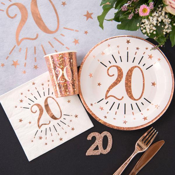 Glitterkonfetti 20 År Rosegull