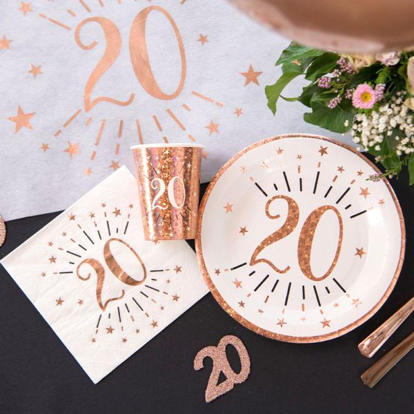 Glitterkonfetti 20 År Rosegull