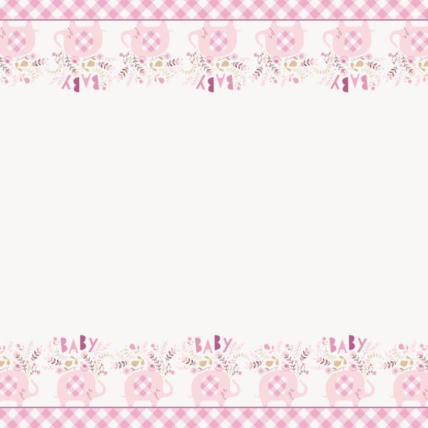 Babyshower Plastduk Elefant Rosa