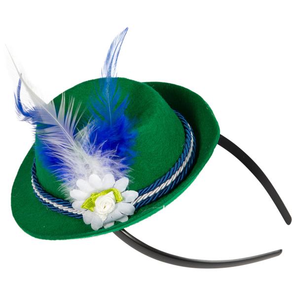 Oktoberfest Hårbøyle med Tyrolerhatt Mørkegrønn