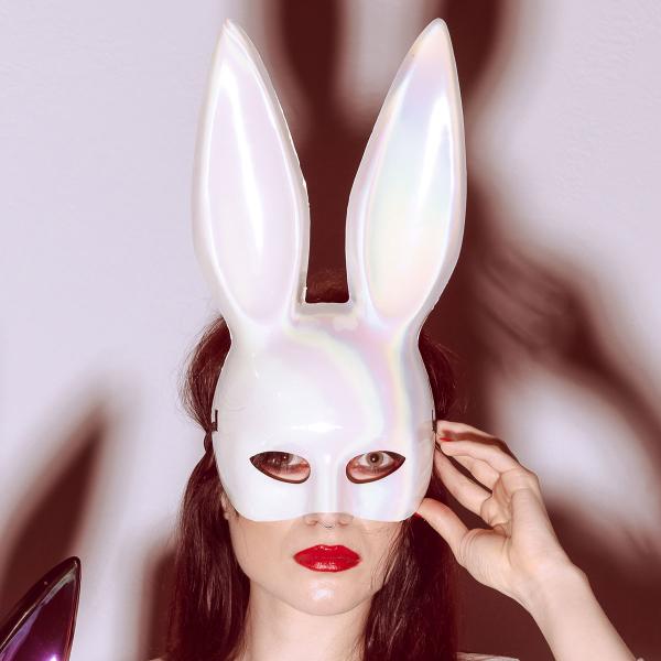 Kaninmaske Iriserende Hvit