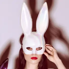 Kaninmaske Iriserende Hvit