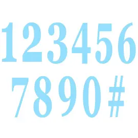 Selvklebende Tall Blå 12-pakning