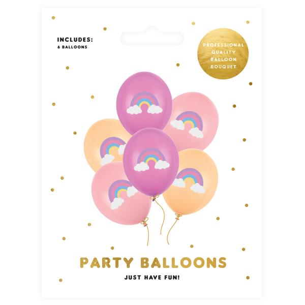 Ballonger Regnbue Mix 6-pakning