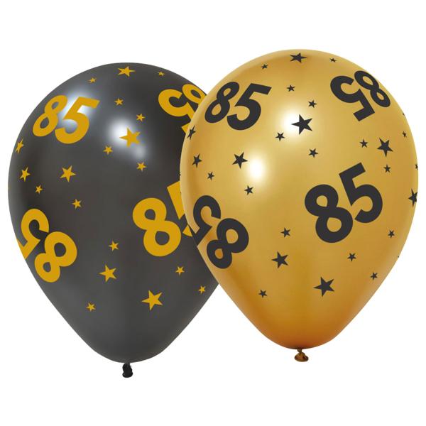 Latexballonger med Stjerner & Tallet 85 6-pakning