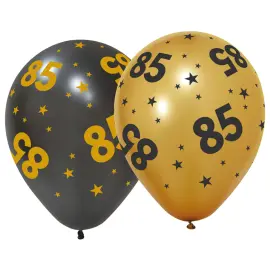 Latexballonger med Stjerner & Tallet 85 6-pakning