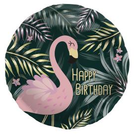 Folieballong Happy Birthday Flamingo