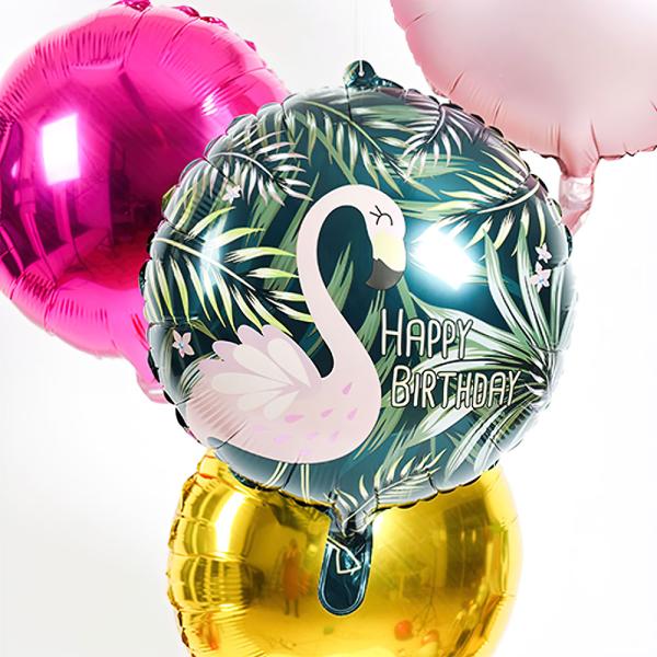 Folieballong Happy Birthday Flamingo