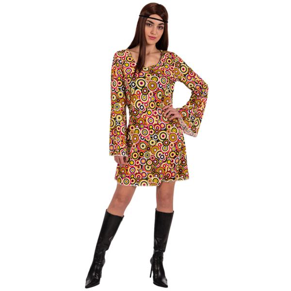 70-talls Hippie Kjole Sirkelmønster