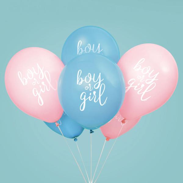 Boy or Girl Ballonger Blå & Rosa