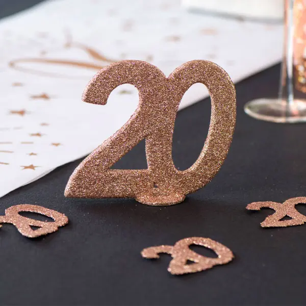 Glitrende 20 Års Dekorasjon Rosegull