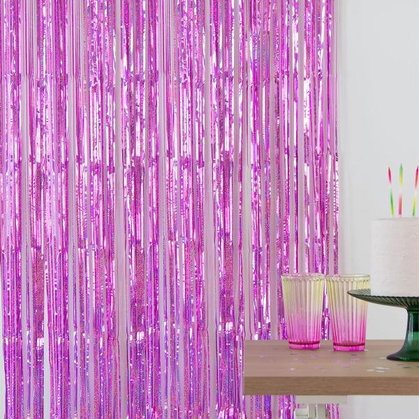 Party Draperi Iriserende Rosa 200x100 cm