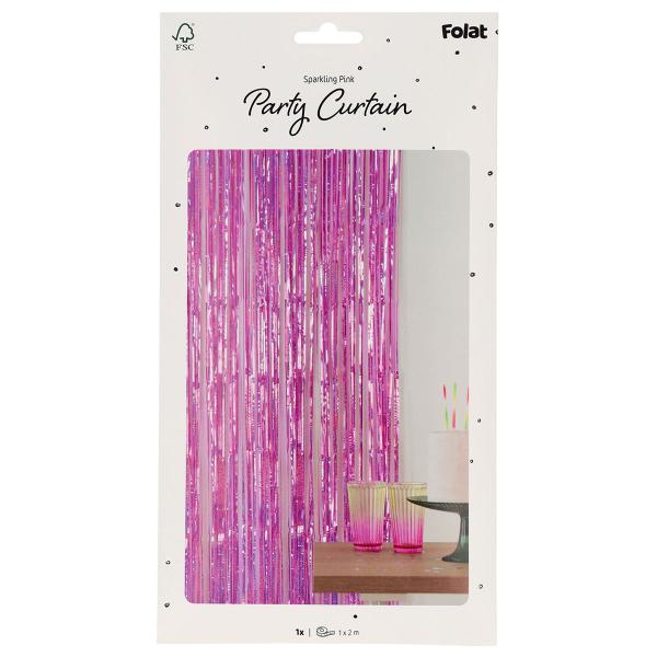 Party Draperi Iriserende Rosa 200x100 cm