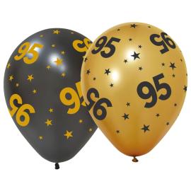 Latexballonger med Stjerner & Tallet 95 6-pakning