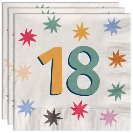 Papirservietter med Stjerner 18 år 20-pakning
