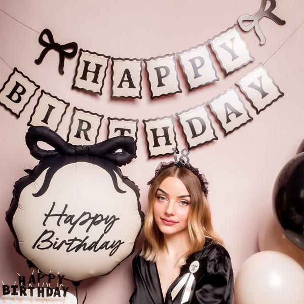 Happy Birthday Girlander med Sløyfer 1 m