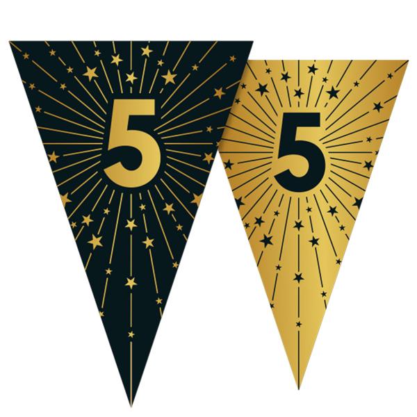 Vimpelgirlander med Stjerner og Tallet 5