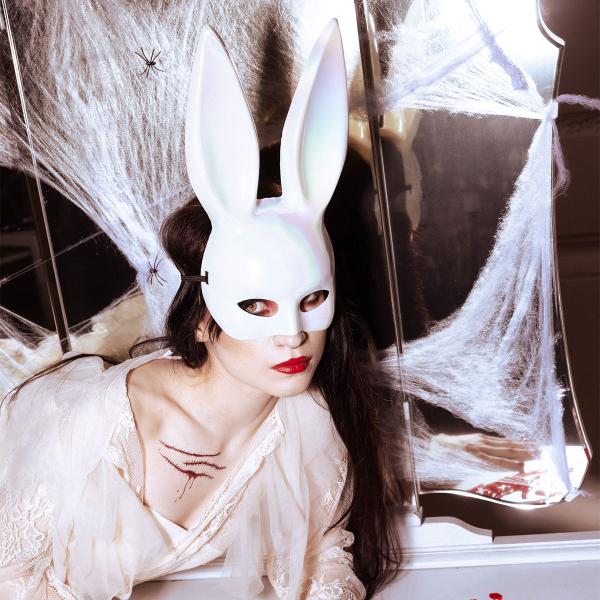 Kaninmaske Iriserende Hvit