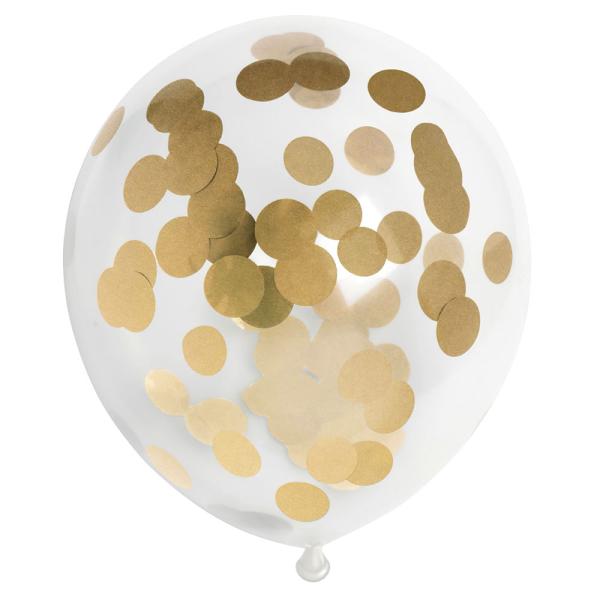 Konfettiballonger Prikkete Gull