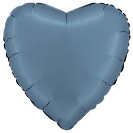 Folieballong Hjerte Satin Blå