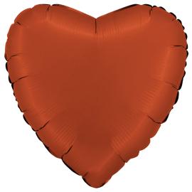 Folieballong Hjerte Satin Rød Murstein