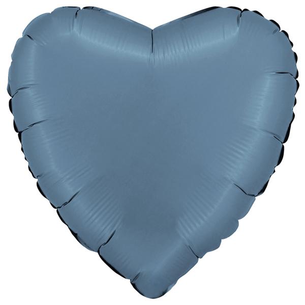 Folieballong Hjerte Satin Blå