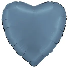 Folieballong Hjerte Satin Bl&aring;