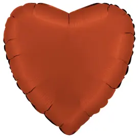 Folieballong Hjerte Satin R&oslash;d Murstein