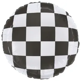 Rund Folieballong Sjakkrutete 35 cm